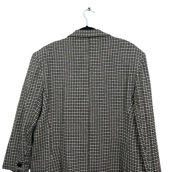 Jacqueline Ferrar Women Wool Blazer Houndstooth‎ Single Button Lined Pockets 18 - Picture 5 of 6